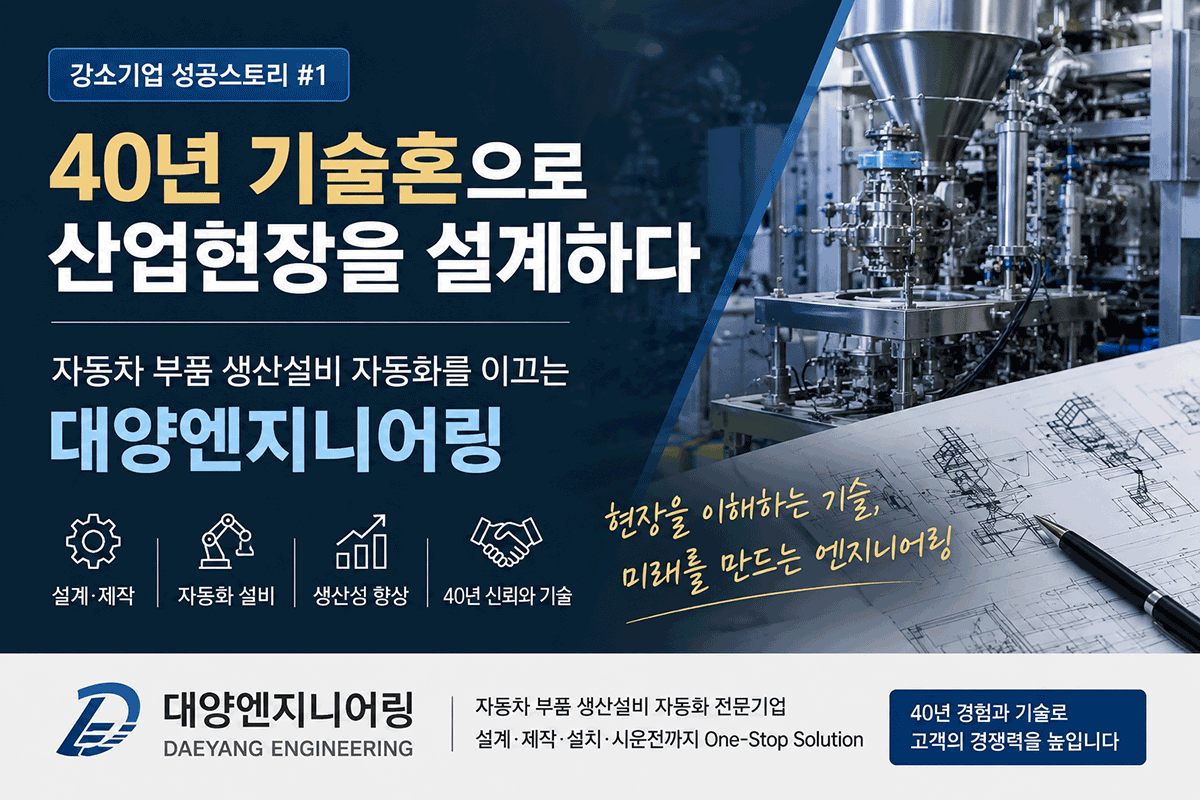 40년 기술혼으로 산업현장을 설계한 대양엔지니어링 강소기업 성공스토리