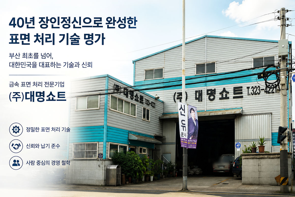 (주)대명쇼트 공장 전경 - 40년 장인정신으로 완성한 금속 표면처리 전문기업